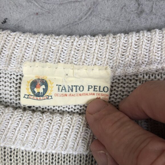 Vintage Tanto Pelo Sweater Mens Extra Large Cream White Boat Yacht Cruise Resort - Picture 9 of 16